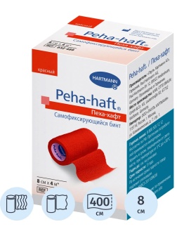 Бинт самофикс эласт 4м х 8см, красный, PEHA-HAFT