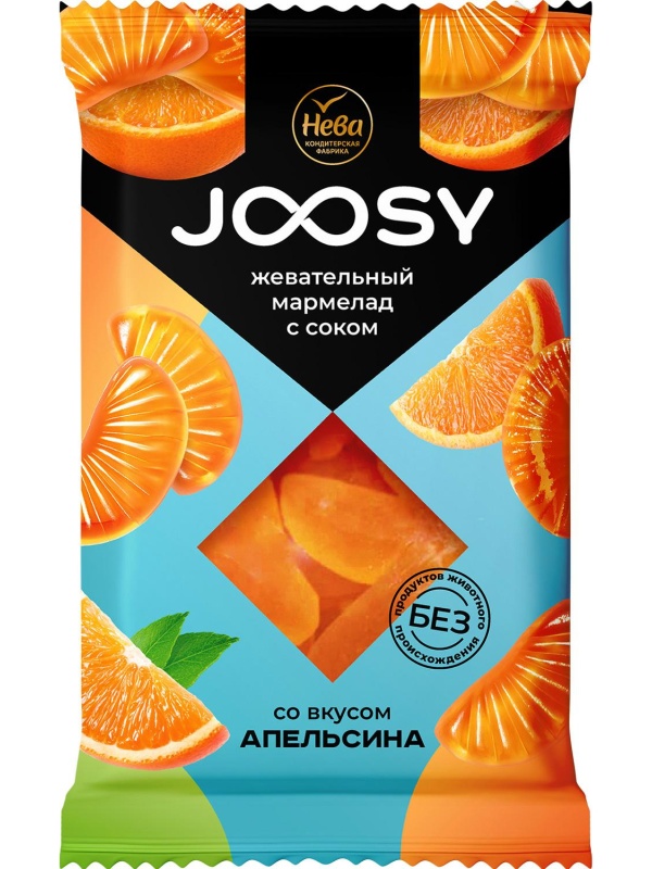 Мармелад жевательный Joosy Нева формовой со вкусом апельсина, 240г