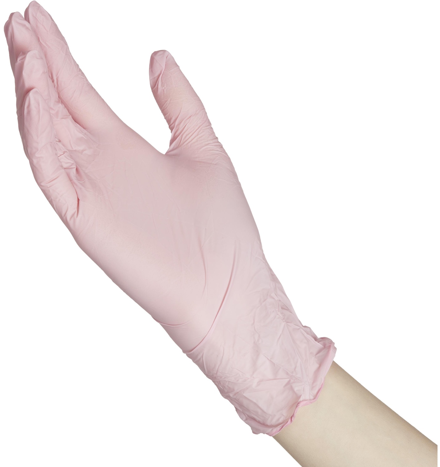 Перчатки нитрил, н/c, н/о, текстур, Benovy (XS) 50п/уп, розовый