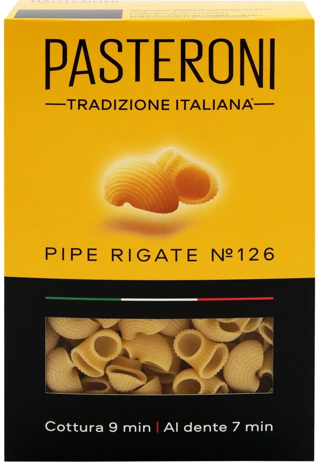 Макароны Pasteroni Пипе Ригате №126, 400г