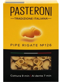 Макароны Pasteroni Пипе Ригате №126, 400г