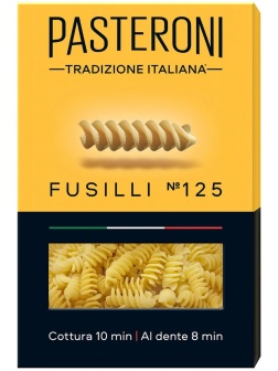 Макароны спирали Pasteroni Fusilli №125 высший сорт, 400г