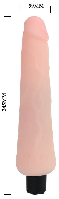 Водонепроницаемый вибратор телесного цвета - 24,5 см.