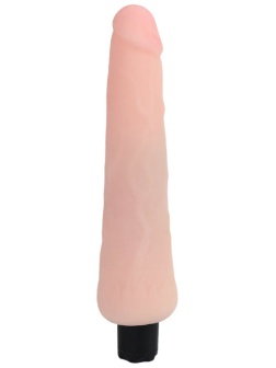 Водонепроницаемый вибратор телесного цвета - 24,5 см.