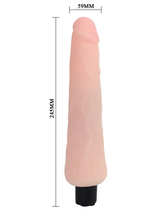 Водонепроницаемый вибратор телесного цвета - 24,5 см.