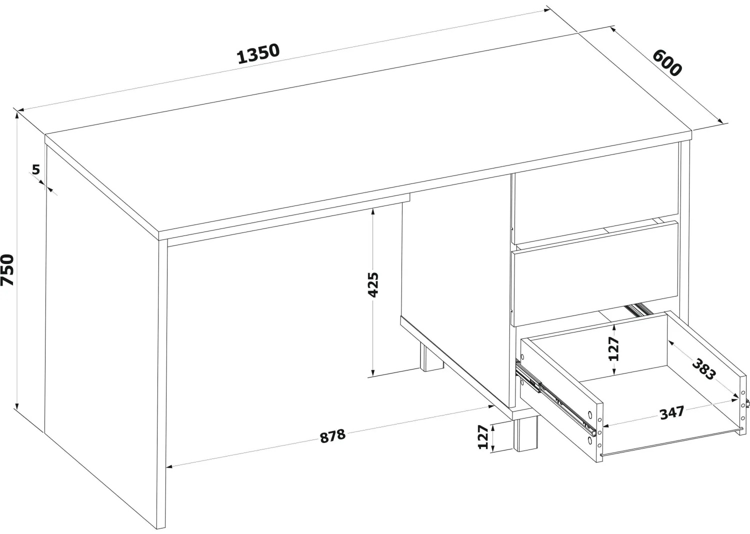 Стол Компьютерный Сокол_СПМ-210 Белый