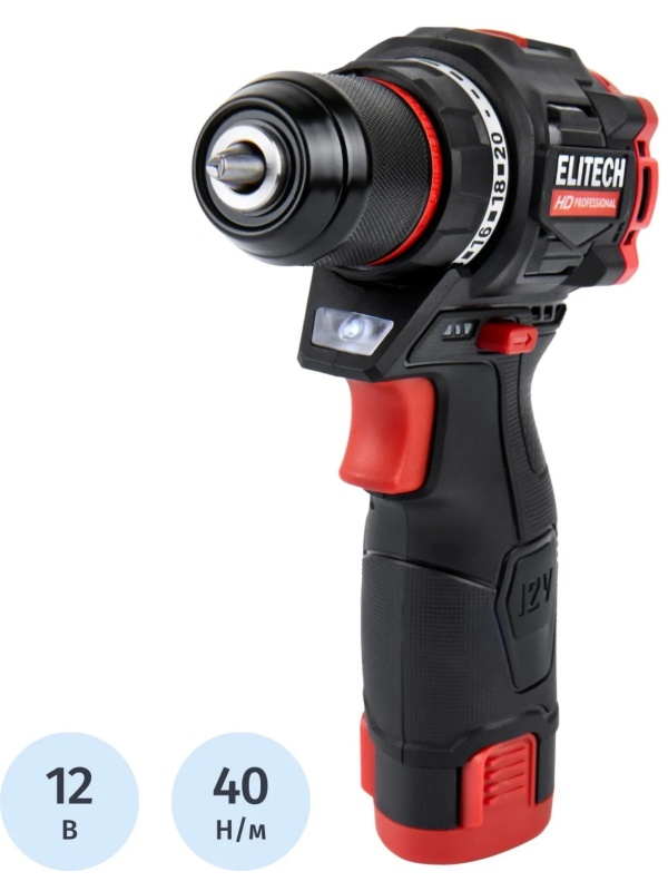 Дрель-шуруповерт ELITECH HD CD 12L2 (E2201.038.01)