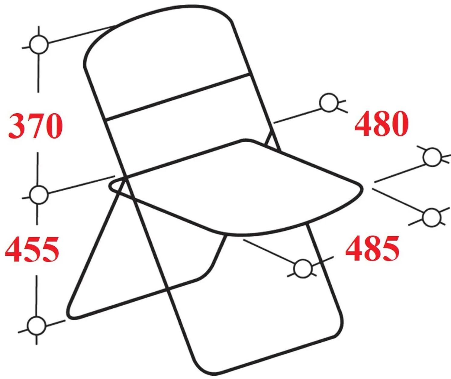 Стул складной FOLDER mod.3016 мет пласт 48,5х48х82,5 белый 6шт/уп