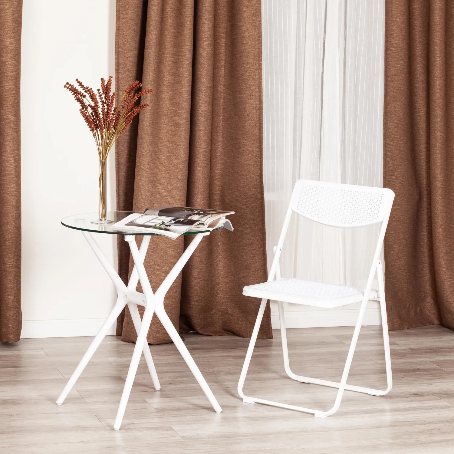 Стул складной FOLDER mod.3016 мет пласт 48,5х48х82,5 белый 6шт/уп