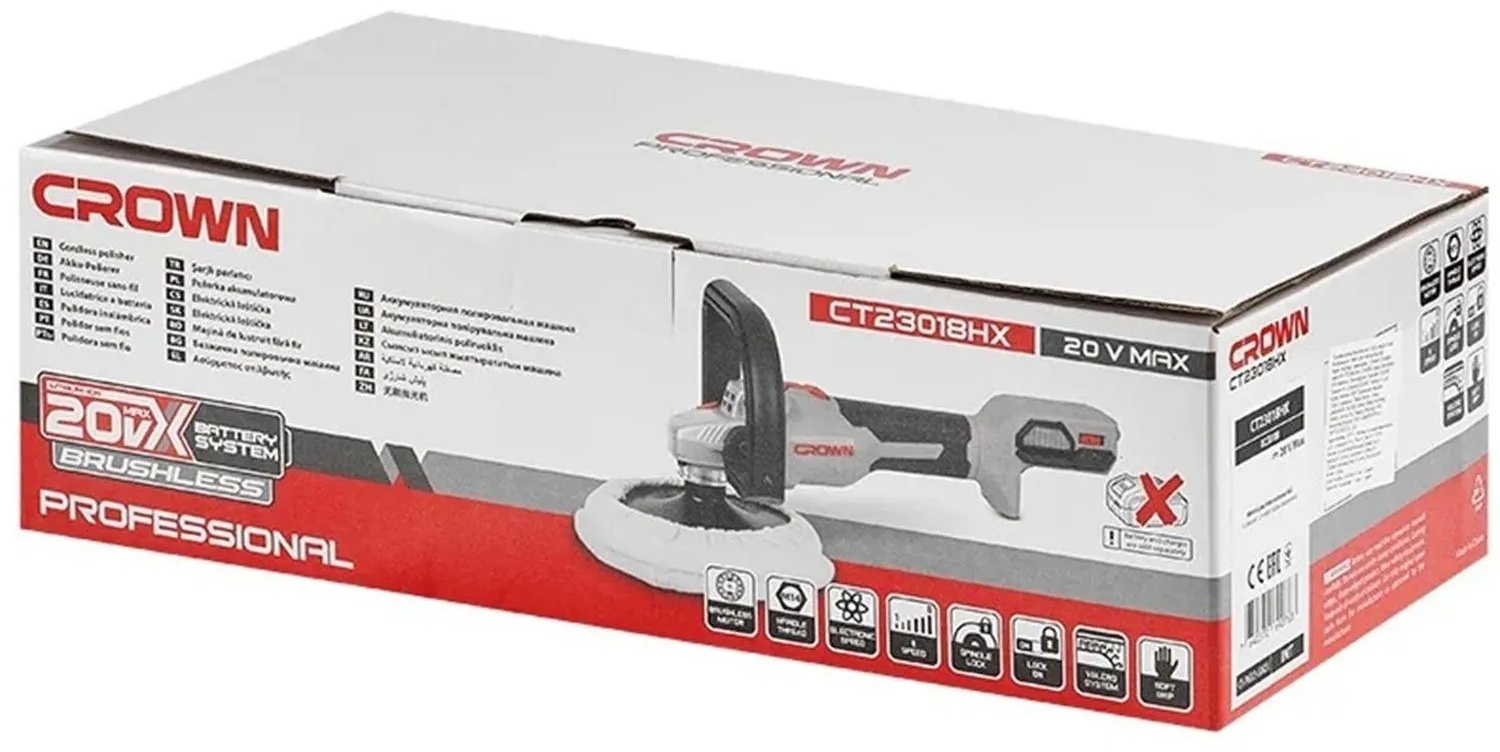 Шлифмашина полировальная аккумуляторная BL CROWN CT23018HX