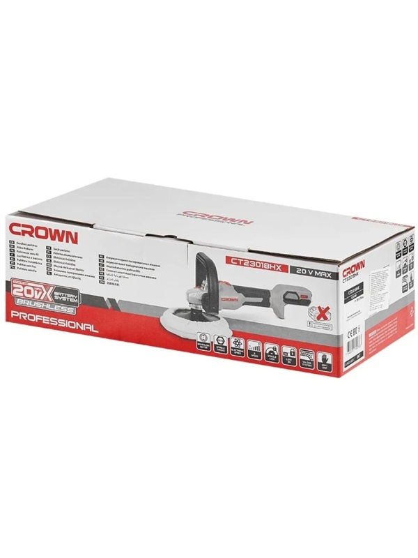 Шлифмашина полировальная аккумуляторная BL CROWN CT23018HX