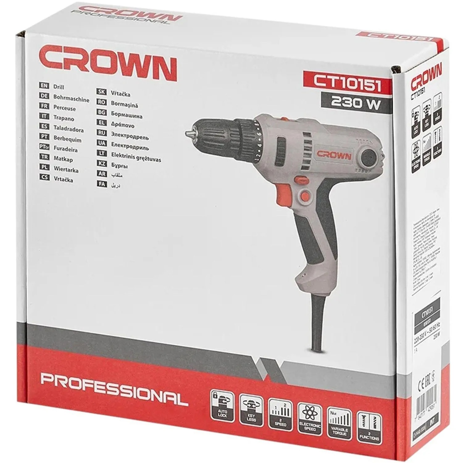 Шуруповерт сетевой CROWN CT10151