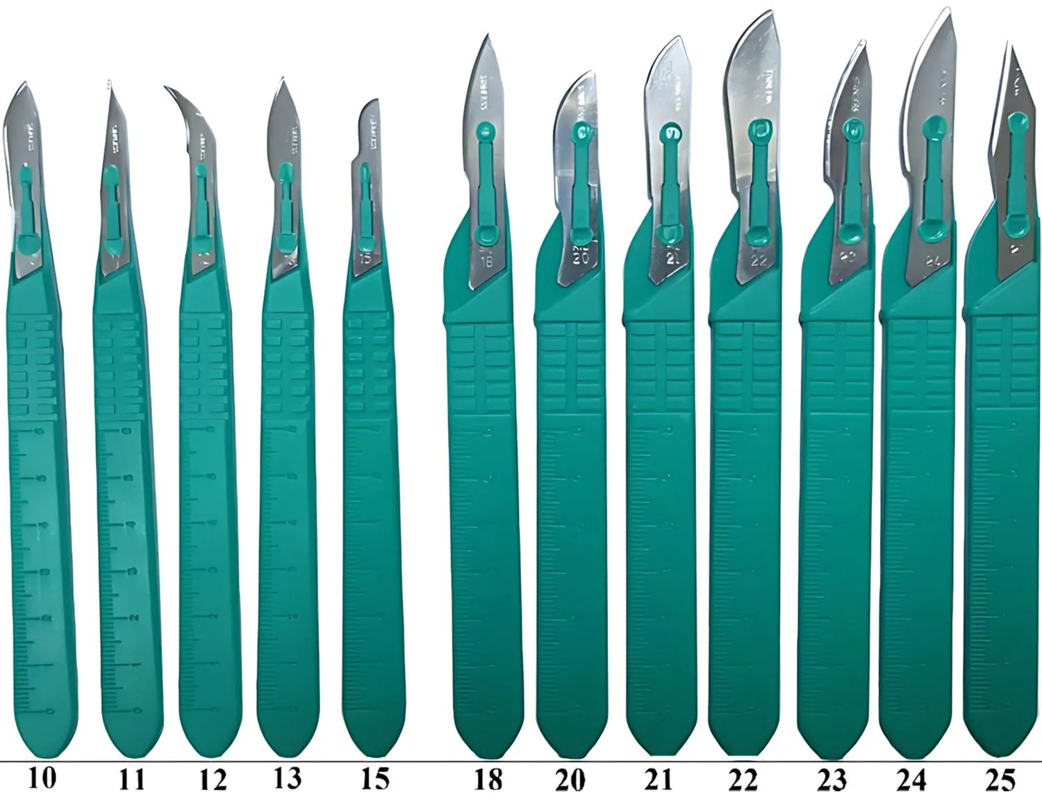 Скальпель хирург, однор., лезвие из нерж.стали р-12, RIBBEL 10шт/уп