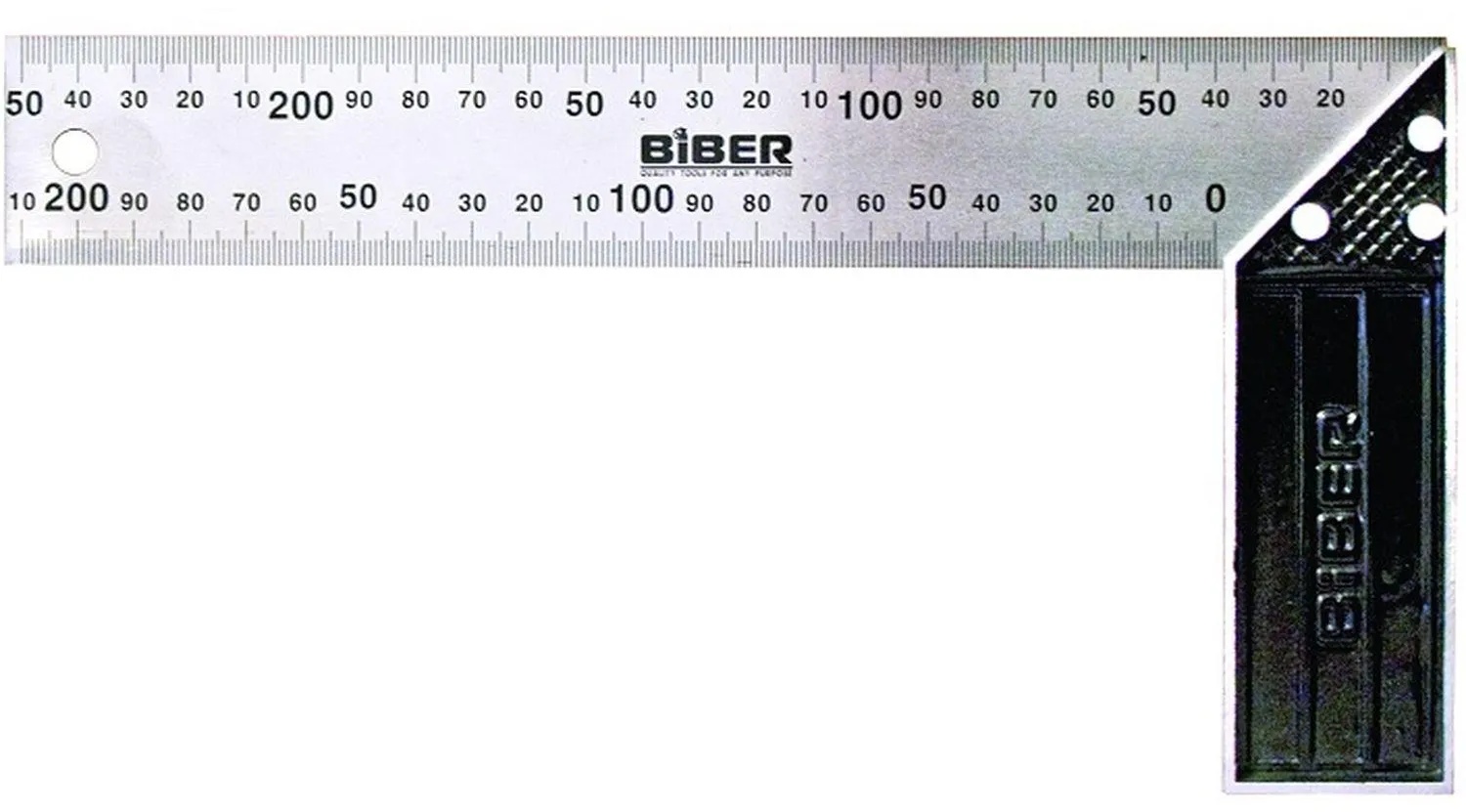 Угольник столярный БИБЕР 40635 ПРОФИ 350мм нержавеющая сталь, гравировка