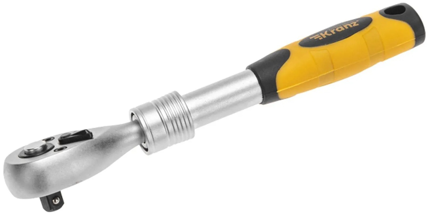 Ключ телеск. трещ. 1/4, 162-210мм, CrV, двухкомп рукоятка KRANZ KR-12-8413