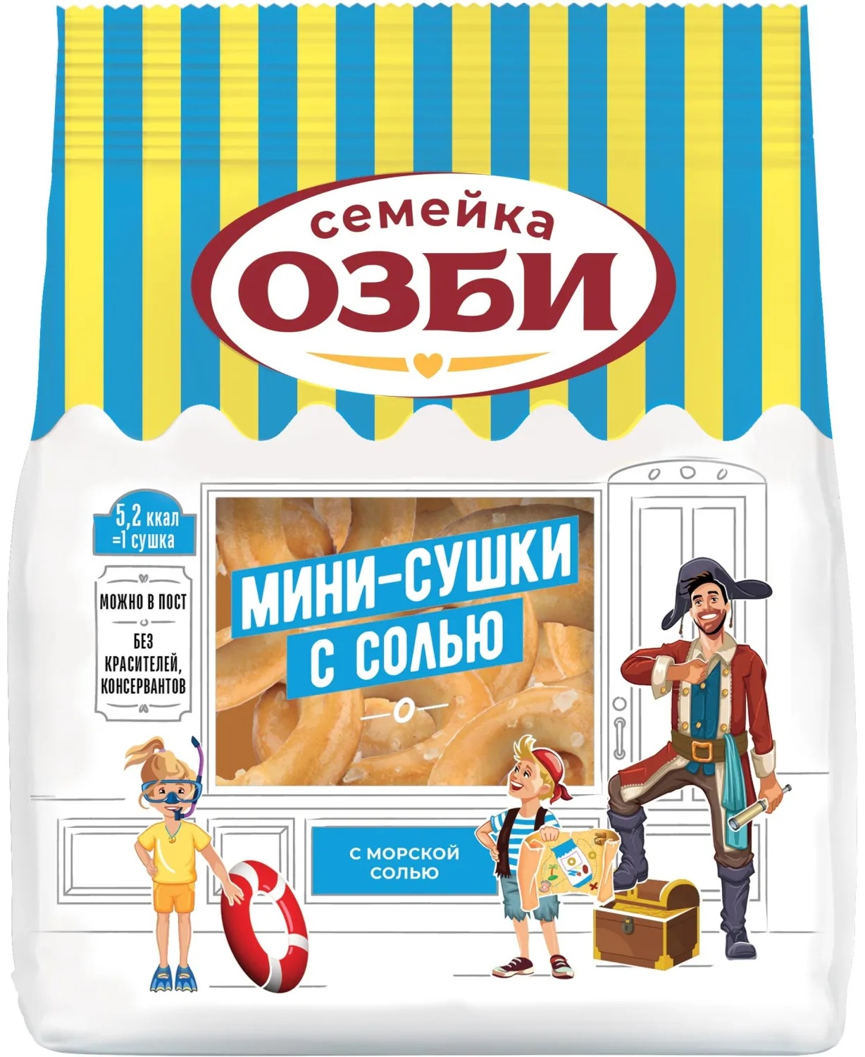 Сушки Мини-сушки с солью Семейка ОЗБИ, 150гx24шт/уп, 308