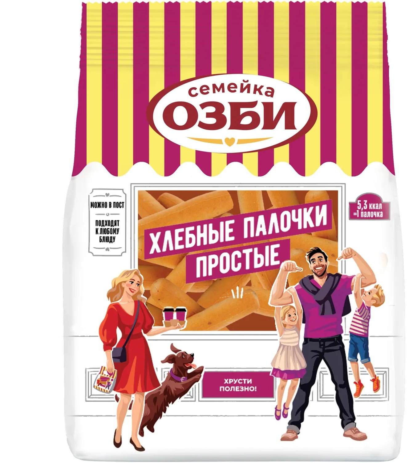 Хлебные палочки Семейка ОЗБИ простые, 150гx10шт/уп, 919