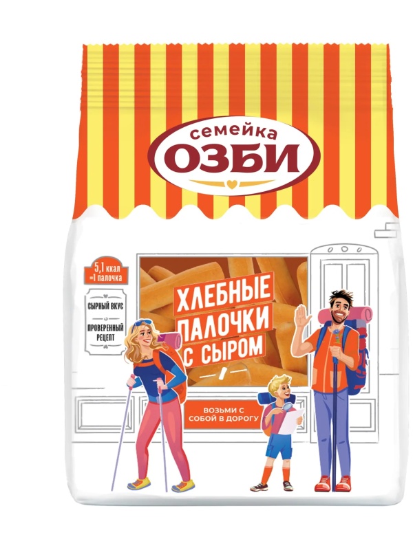 Хлебные палочки Семейка ОЗБИ с сыром, 150гx10шт/уп, 921