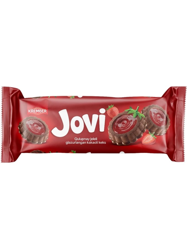 Кекс JOVI Krember с клубничным желе в глазури, 180г