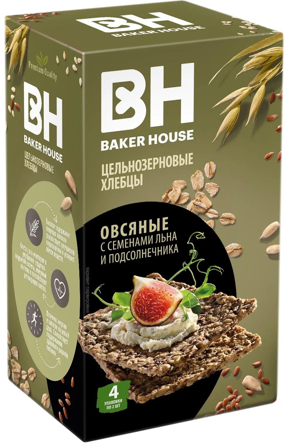 Хлебцы цельнозерновые Baker House Скандинавскик овсяные, 180г