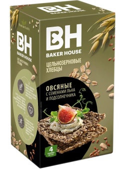 Хлебцы цельнозерновые Baker House Скандинавскик овсяные, 180г