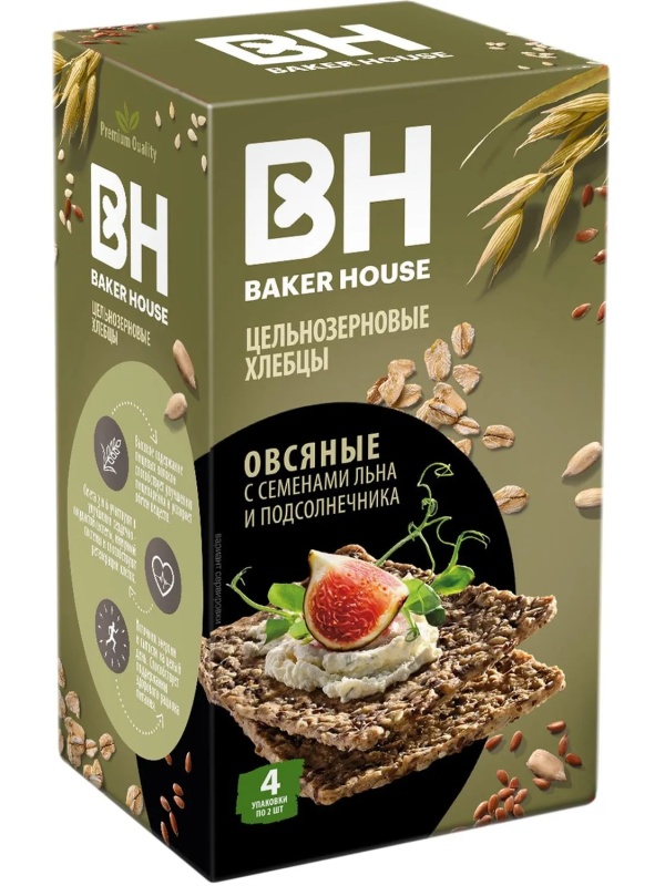 Хлебцы цельнозерновые Baker House Скандинавскик овсяные, 180г
