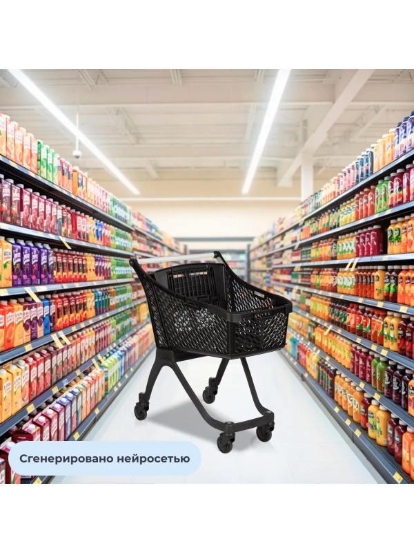 Тележка покупательская REK_Комус Мебель пластиковая Т100 с дет.сид. и разд