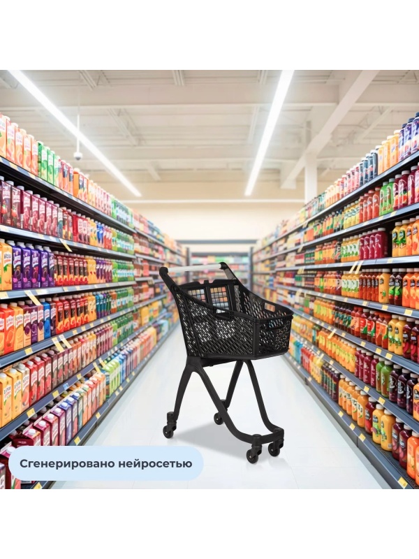 Тележка покупательская REK_Комус Мебель пластиковая Т060 круглая ручка