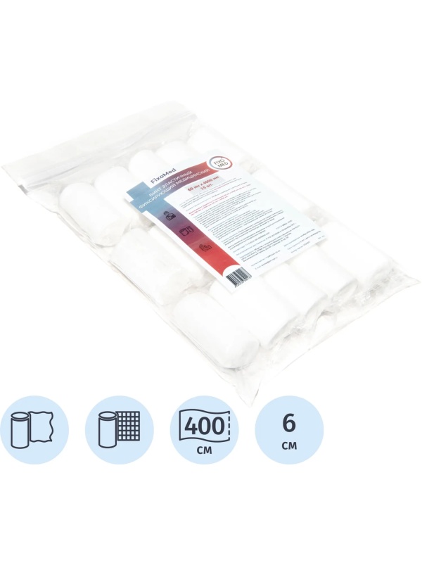 Бинт эластичный фиксирующий медицинский 6см x 4м FIXOMED 15 шт/уп