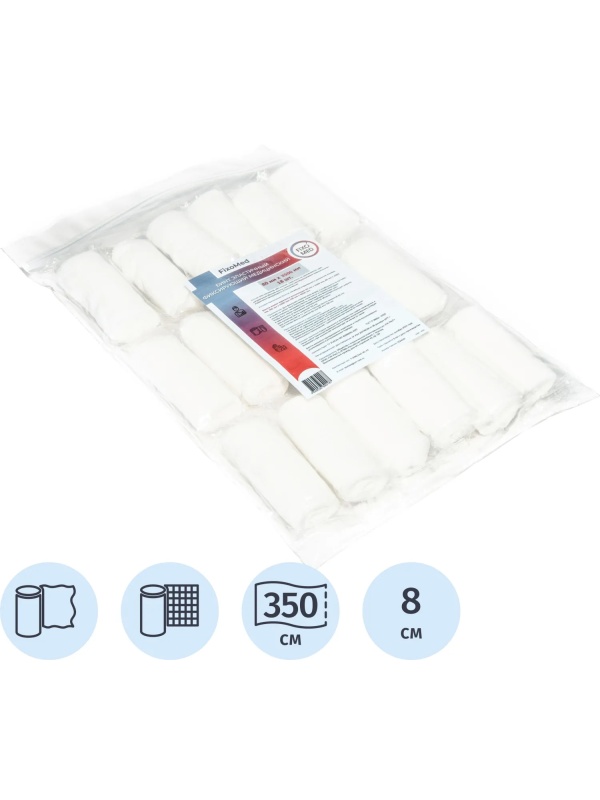 Бинт эластичный фиксирующий медицинский 8см x 3,5м FIXOMED 18 шт/уп