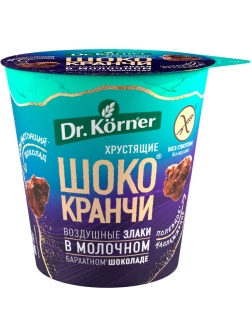 Хлебцы Шококранчи Dr.Korner воздуш злак кук-рис карам в мол шок какао, 40г