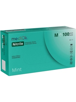 Перчатки нитрил. н/с. н/о, зеленые MediOk (M) 50п/уп, 4гр