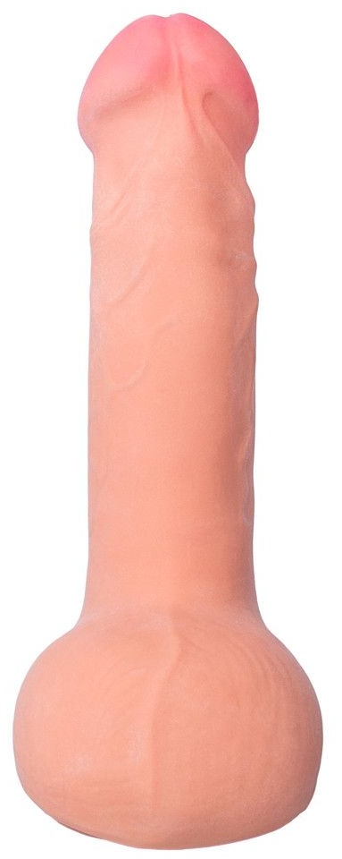 Телесный вибратор REALSTICK ELITE VIBRO с пультом ДУ - 19 см.