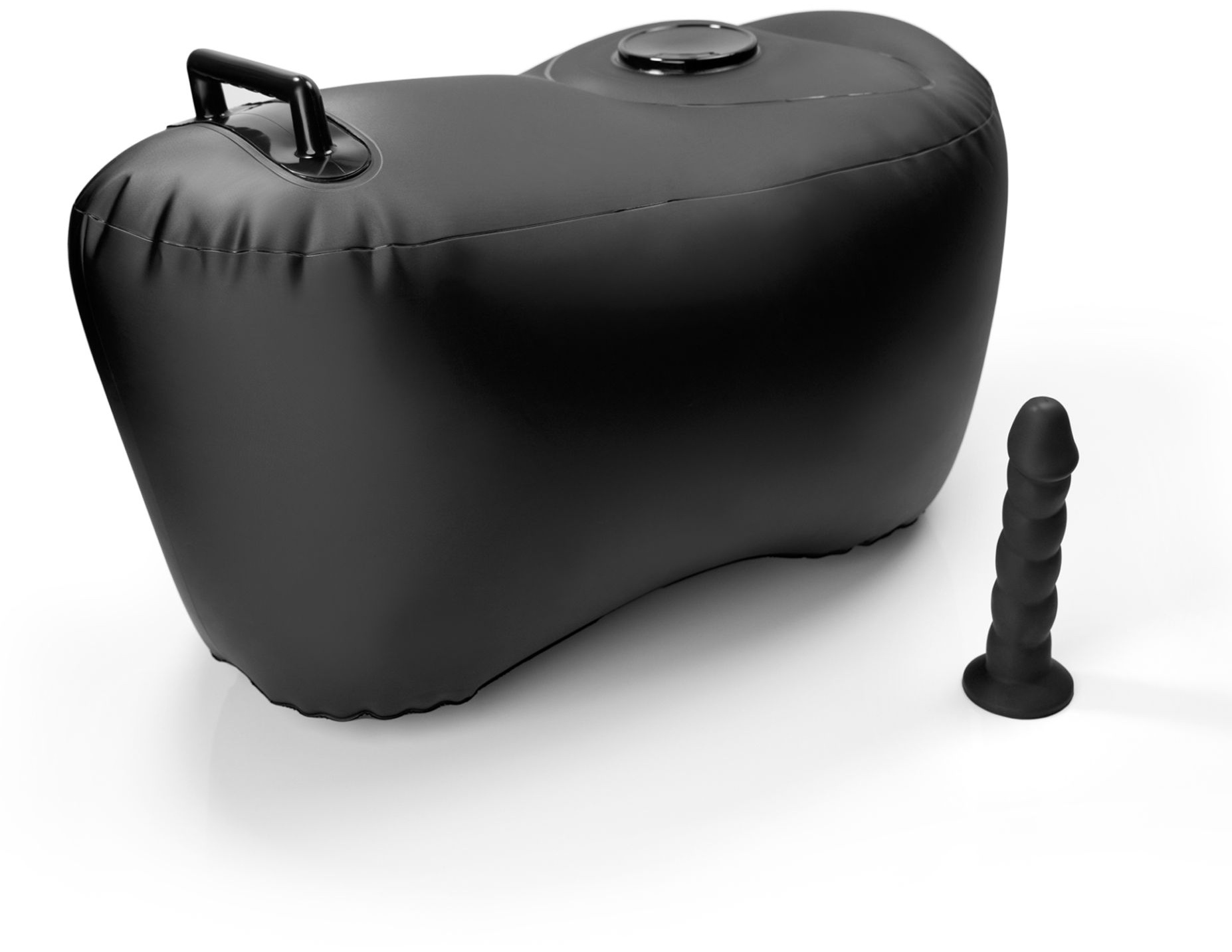Черное надувное кресло с платформой для фиксации дилдо Body Dock Inflatable Love Seat