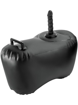 Черное надувное кресло с платформой для фиксации дилдо Body Dock Inflatable Love Seat