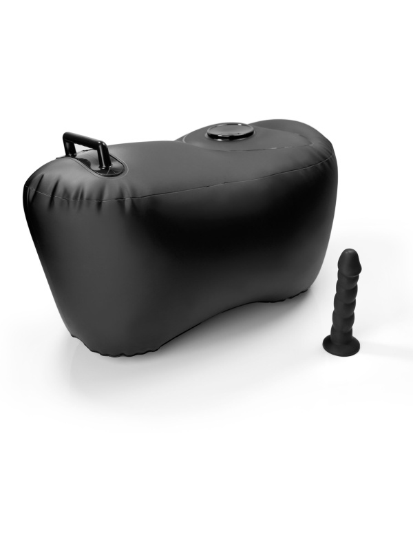 Черное надувное кресло с платформой для фиксации дилдо Body Dock Inflatable Love Seat