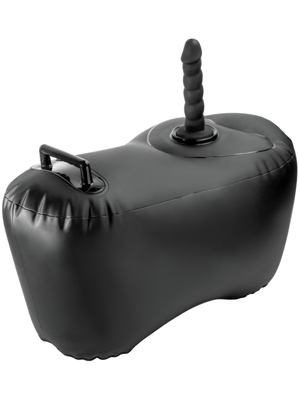 Черное надувное кресло с платформой для фиксации дилдо Body Dock Inflatable Love Seat