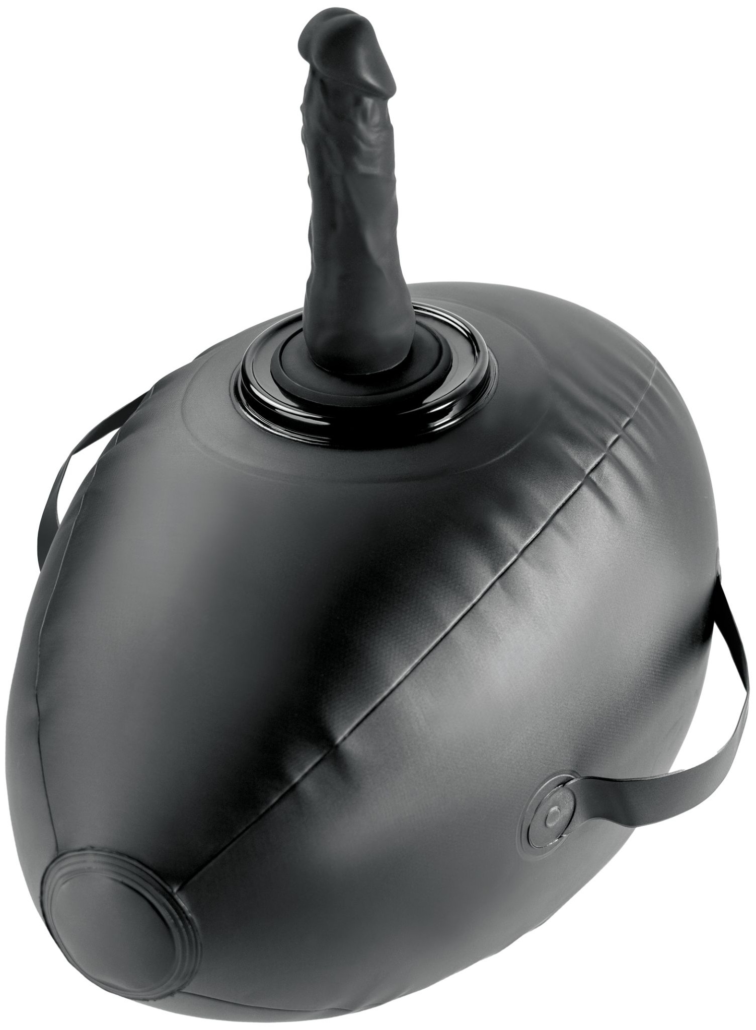 Черный надувной мяч с платформой для фиксации дилдо Body Dock Inflatable Love Ball