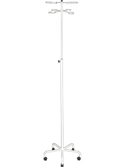 Штатив медицинский ZM_М192-05К, разбор., на 4 сосуда + ролики, белый