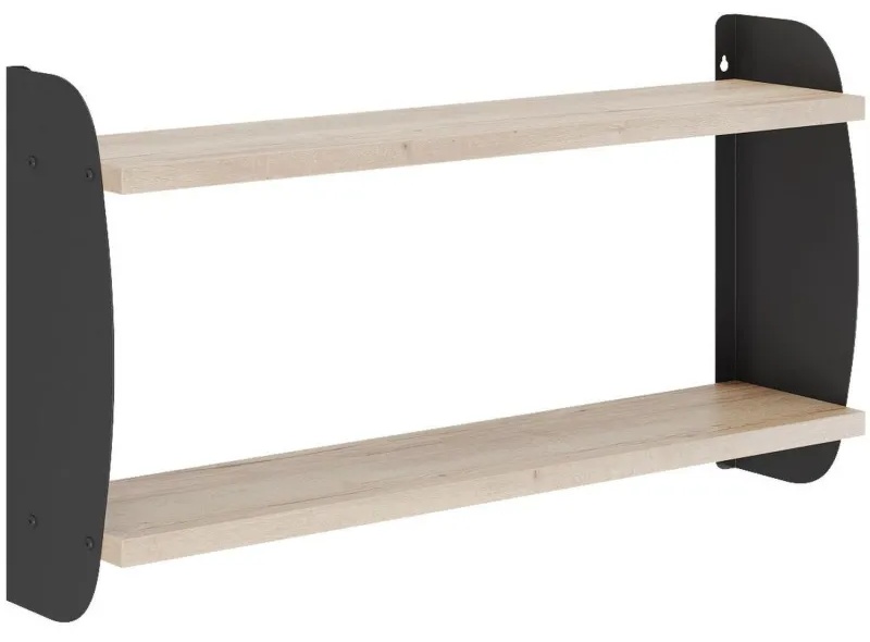 Полка Kobor S2-80/20 800x200x500 Черный муар/Дуб натуральный