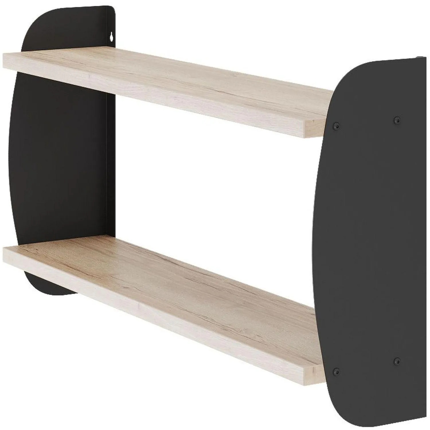 Полка Kobor S2-80/20 800x200x500 Черный муар/Дуб натуральный