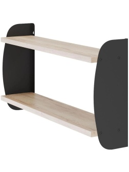 Полка Kobor S2-80/20 800x200x500 Черный муар/Дуб натуральный