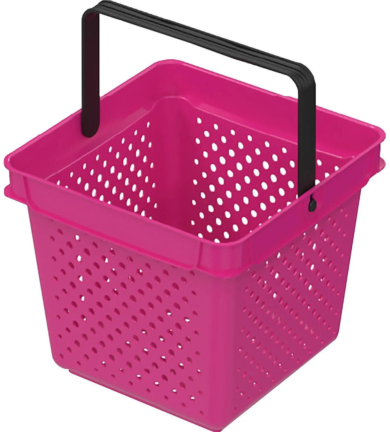 Корзина покупательская EVR_QUADRO плас.с 1 плас.ручк.,10л фуксия,руч.черная