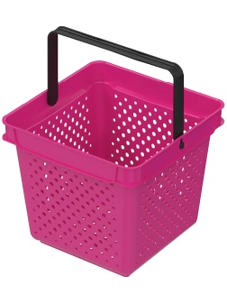 Корзина покупательская EVR_QUADRO плас.с 1 плас.ручк.,10л фуксия,руч.черная