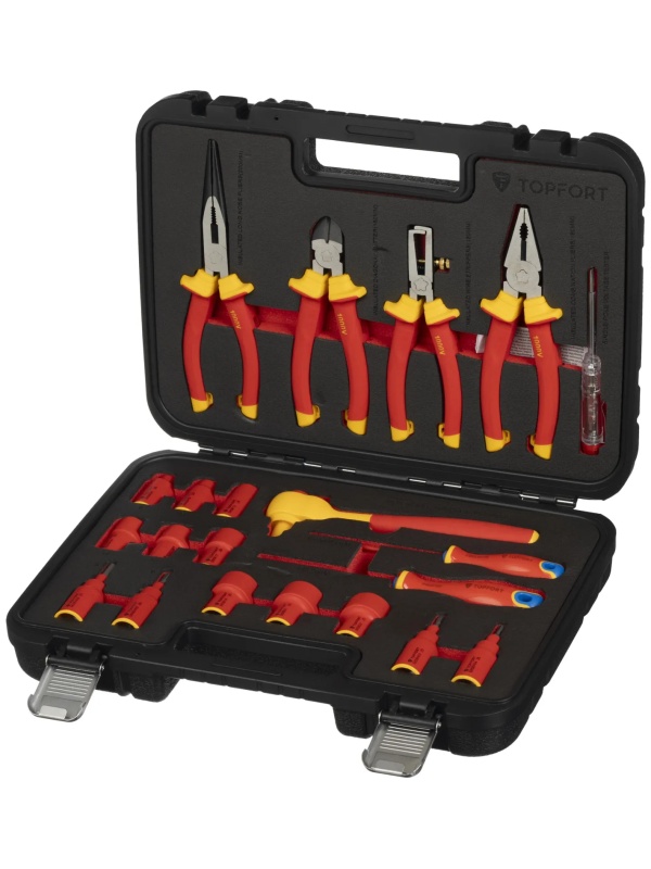 Набор диэлектрических инструментов Topfort 21 предметов (VDE584121)