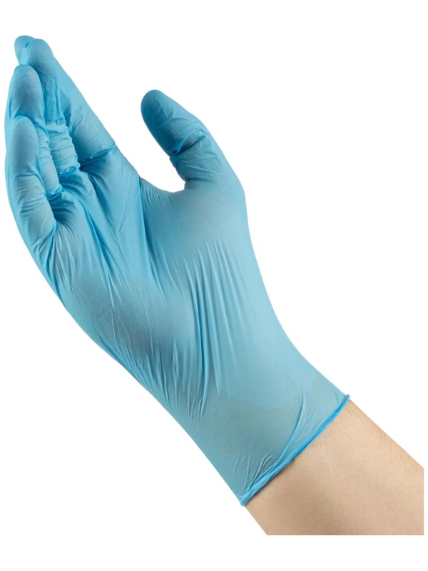 Перчатки нитрил., н/с, н/о, CP Basic (L) голубые 3гр. 50 пар/уп