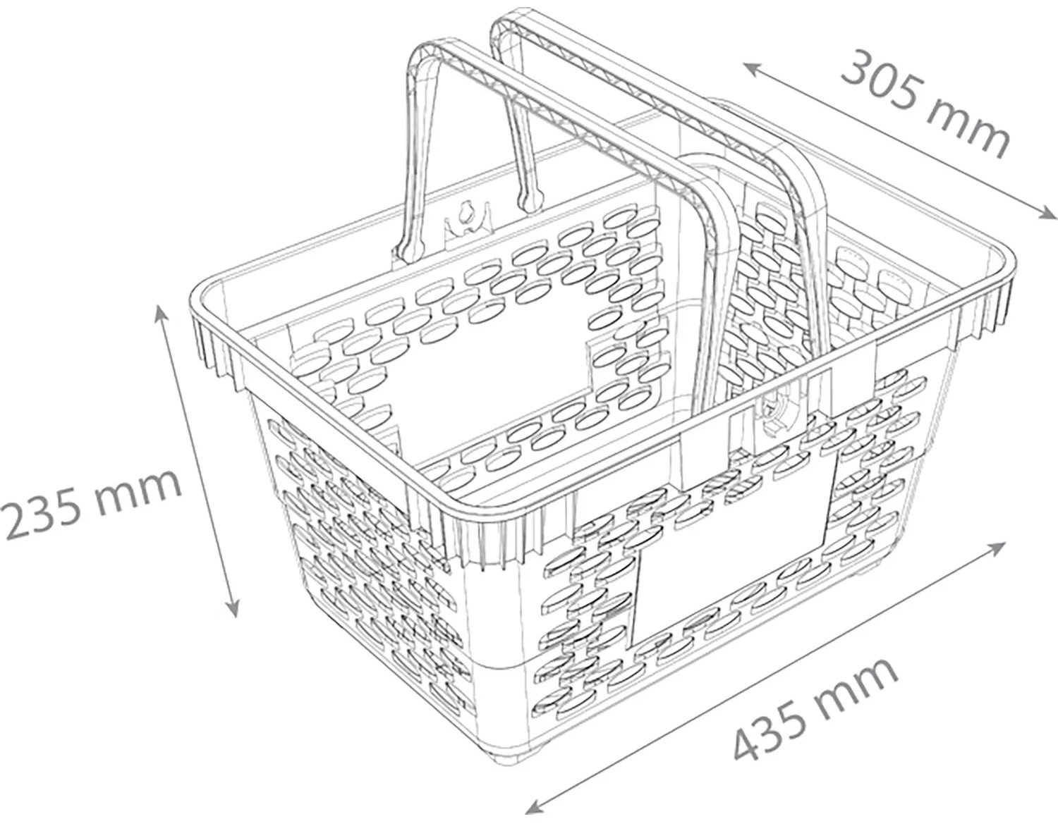 Корзина покупательская EVR_CLASSIC плас.с 2 плас.ручк.,20л цв.черный 5шт/уп