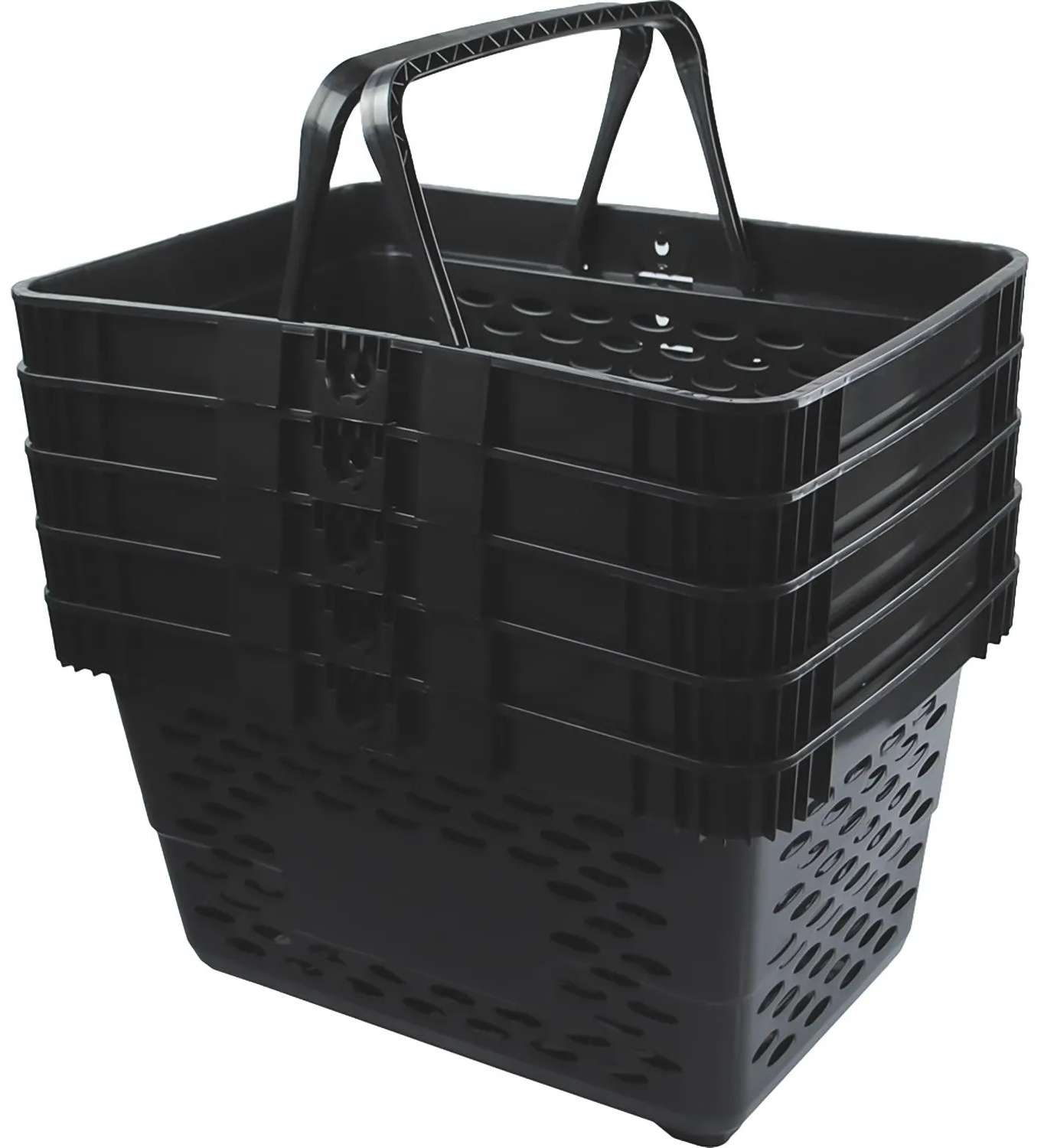 Корзина покупательская EVR_CLASSIC плас.с 2 плас.ручк.,20л цв.черный 5шт/уп