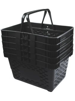 Корзина покупательская EVR_CLASSIC плас.с 2 плас.ручк.,20л цв.черный 5шт/уп