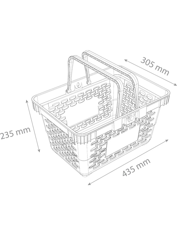 Корзина покупательская EVR_CLASSIC плас.с 2 плас.ручк.,20л цв.черный 5шт/уп